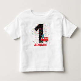 Aangepersonaliseerde 'Red Fire Truck Birthday'-par Kinder Shirts