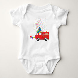 Aangepersonaliseerde 'Red Fire Truck Birthday'-par Romper