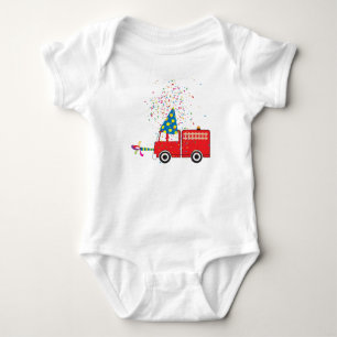 Aangepersonaliseerde 'Red Fire Truck Birthday'-par Romper