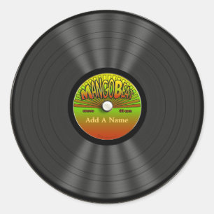 Aangepersonaliseerde Reggae Vinyl Record-stickers Ronde Sticker