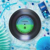 Aangepersonaliseerde retro-vinylrecord-wedstrijd papieren bordje (Feest)
