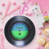 Aangepersonaliseerde retro-vinylrecord-wedstrijd papieren bordje (Feest)
