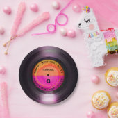 Aangepersonaliseerde retro-vinylrecord-wedstrijd papieren bordje