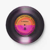 Aangepersonaliseerde retro-vinylrecord-wedstrijd papieren bordje (Voorkant)