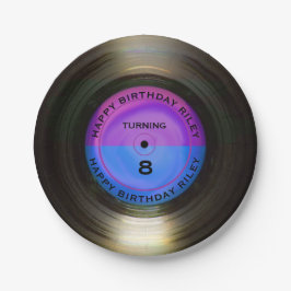 Aangepersonaliseerde retro-vinylrecord-wedstrijd papieren bordje