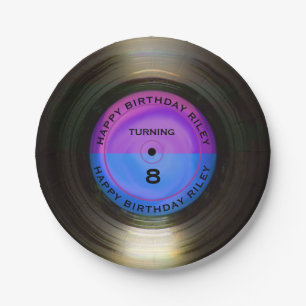 Aangepersonaliseerde retro-vinylrecord-wedstrijd papieren bordje