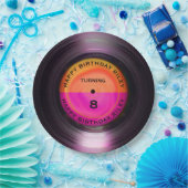Aangepersonaliseerde retro-vinylrecord-wedstrijd papieren bordje (Feest)