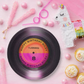 Aangepersonaliseerde retro-vinylrecord-wedstrijd papieren bordje (Feest)