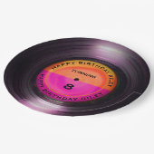 Aangepersonaliseerde retro-vinylrecord-wedstrijd papieren bordje (Gekanteld)