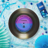 Aangepersonaliseerde retro-vinylrecord-wedstrijd papieren bordje (Feest)
