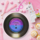 Aangepersonaliseerde retro-vinylrecord-wedstrijd papieren bordje (Feest)