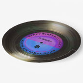 Aangepersonaliseerde retro-vinylrecord-wedstrijd papieren bordje (Gekanteld)