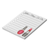 Aangepersonaliseerde Rode Lipstick Nail Pools om l Notitieblok (Linkerzijde)