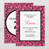 Aangepersonaliseerde roze luipaard 21e verjaardag kaart (Voorkant / Achterkant)