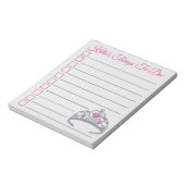 Aangepersonaliseerde roze prinses Tiara dingen om Notitieblok (Linkerzijde)