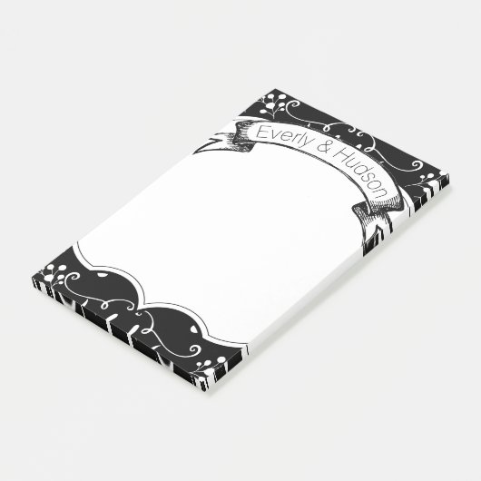 Aangepersonaliseerde Rustic Floral Post-it® notes (Schuin)