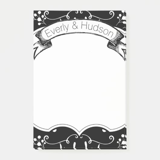 Aangepersonaliseerde Rustic Floral Post-it® notes (Voorkant)