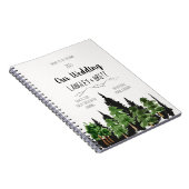Aangepersonaliseerde Rustic Forest Wedding Planner Notitieboek (Rechterzijde)
