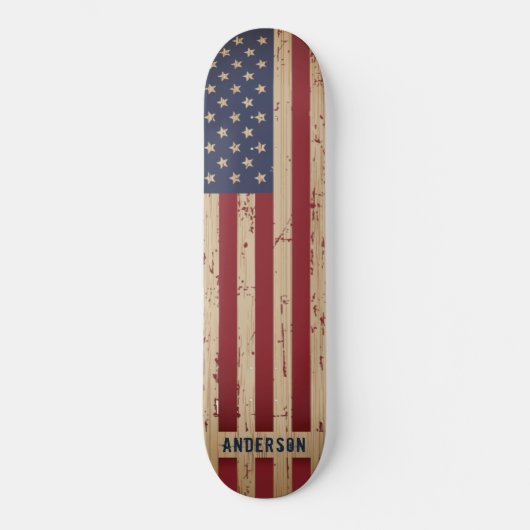 Aangepersonaliseerde Rustige Amerikaanse vlag voor Persoonlijk Skateboard (Voorkant)