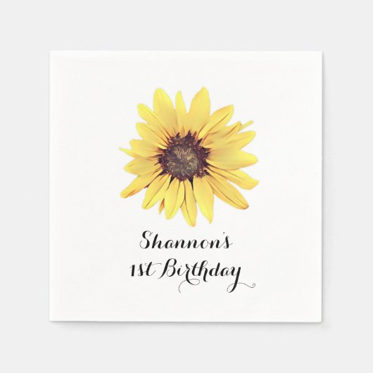 Aangepersonaliseerde Rustige Zonnebloem Partij Servet (Voorkant)