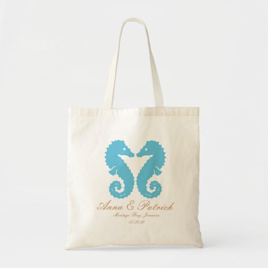 Aangepersonaliseerde sesepaarden-Destination Weddi Tote Bag (Voorkant)