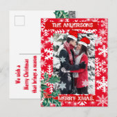 Aangepersonaliseerde sonderende kerstvakantie met  briefkaart (Voorkant / Achterkant)