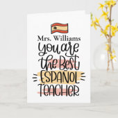 Aangepersonaliseerde Spaanse leraar Hartelijk dank Kaart (Gele Bloem)