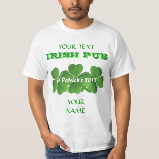 Aangepersonaliseerde St Patrick's day T-shirt (Voorkant)