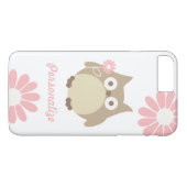 Aangepersonaliseerde stekker en roze bloemen Case-Mate iPhone case (Achterkant (Horizontaal))