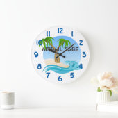 Aangepersonaliseerde strand- en palmbomen Tropisch Grote Klok (Huis)