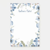 Aangepersonaliseerde Stusty Blauwe Wildbloemen Pos Post-it® Notes (Voorkant)