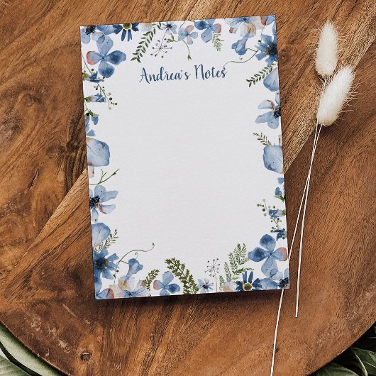 Aangepersonaliseerde Stusty Blauwe Wildbloemen Pos Post-it® Notes