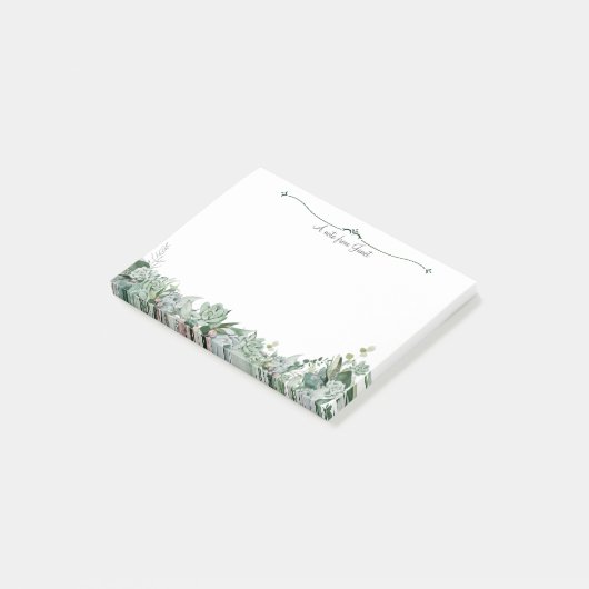 Aangepersonaliseerde Succulent Post-it Nota's Post-it® Notes (Schuin)