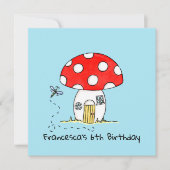 Aangepersonaliseerde Toadstool- & Dragonfly-uitnod (Voorkant)