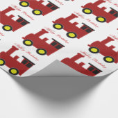 Aangepersonaliseerde treinontwerpdag cadeaupapier (Hoek)