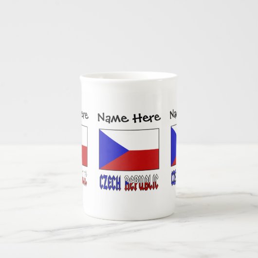 Aangepersonaliseerde Tsjechische en Tsjechische vl Porselein Kop (Voorkant)