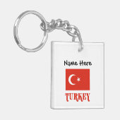 Aangepersonaliseerde Turkse vlag Sleutelhanger (Voorkant Links)