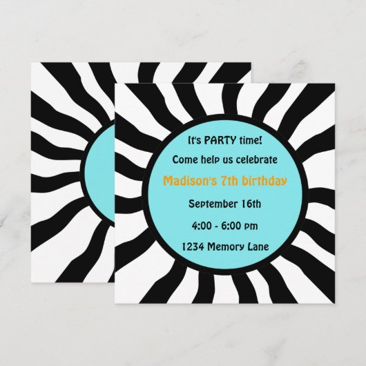 Aangepersonaliseerde uitnodiging 7e verjaardag van (Voorkant / Achterkant)