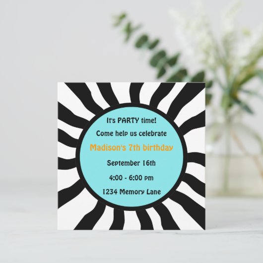 Aangepersonaliseerde uitnodiging 7e verjaardag van (Staand voorkant)