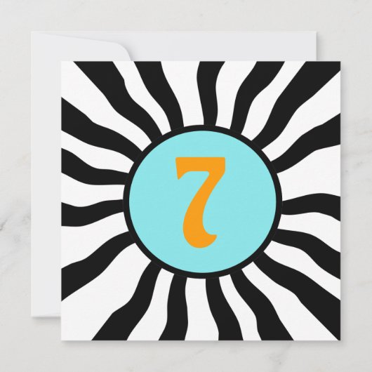 Aangepersonaliseerde uitnodiging 7e verjaardag van (Achterkant)