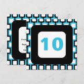 Aangepersonaliseerde uitnodiging op 10e verjaardag (Voorkant / Achterkant)