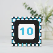 Aangepersonaliseerde uitnodiging op 10e verjaardag (Staand voorkant)