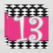 Aangepersonaliseerde uitnodiging op 13e verjaardag (Voorkant / Achterkant)