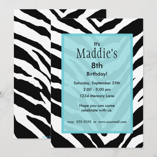 Aangepersonaliseerde uitnodiging op zaterdag (Voorkant / Achterkant)