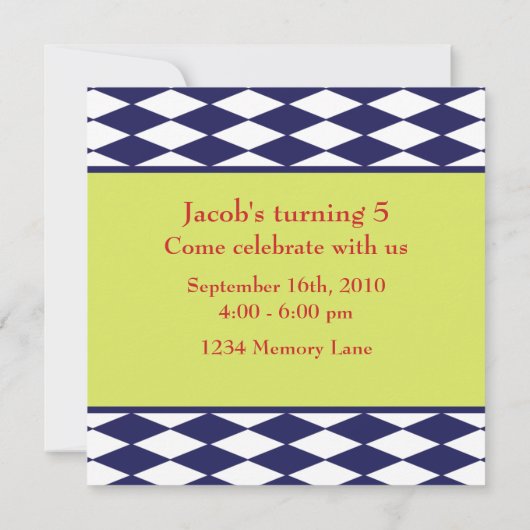 Aangepersonaliseerde uitnodiging op zaterdag (Achterkant)