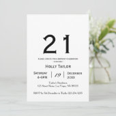 Aangepersonaliseerde uitnodiging van 21e verjaarda (Staand voorkant)