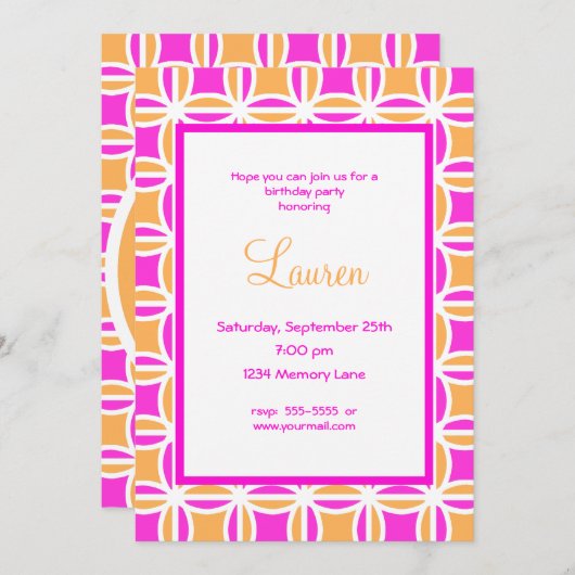 Aangepersonaliseerde uitnodiging van 21e verjaarda (Voorkant / Achterkant)