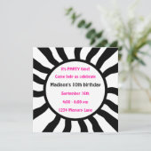 Aangepersonaliseerde uitnodiging van de 10e verjaa (Staand voorkant)