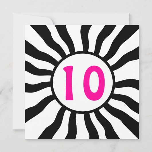 Aangepersonaliseerde uitnodiging van de 10e verjaa (Achterkant)