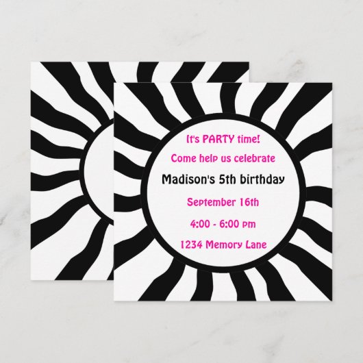 Aangepersonaliseerde uitnodiging van de 5e verjaar (Voorkant / Achterkant)